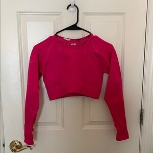 AYBL Women's Vibrant Pink Long Sleeve Crop Top